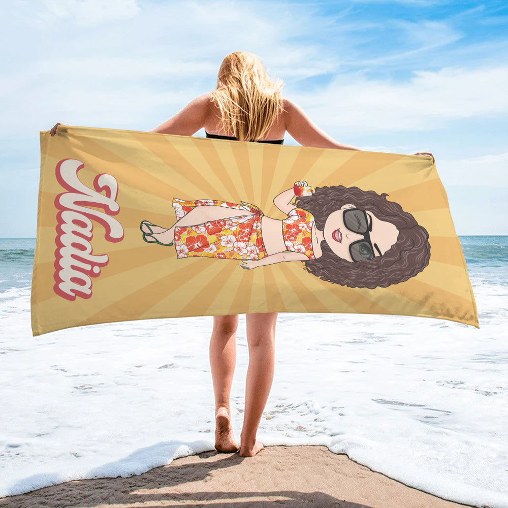Girls Personalized Beach Towel - Gift For Best Friends Sisters Sistas BFF
