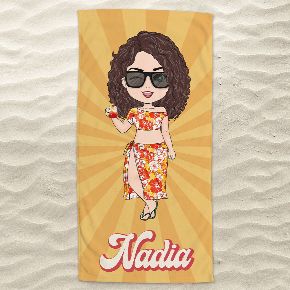Girls Personalized Beach Towel - Gift For Best Friends Sisters Sistas BFF
