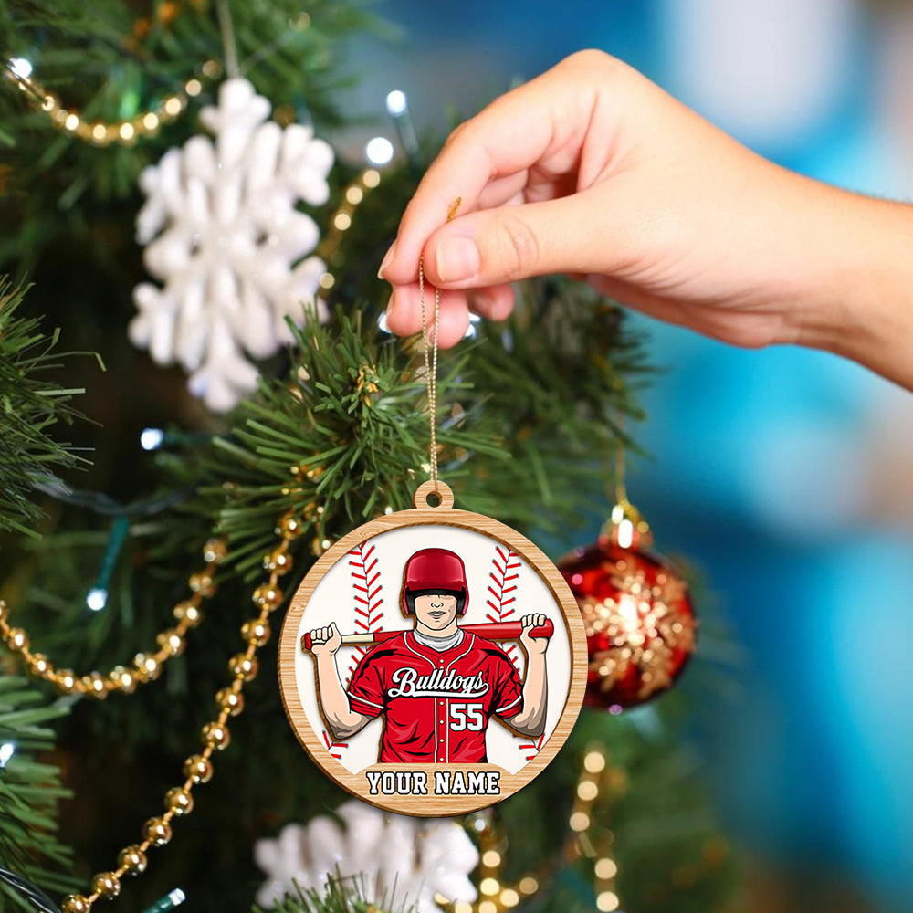 Personalized Ornament Gifts For Family - Custom Ornaments Gift For Family - Baseball Player Ornament H2511