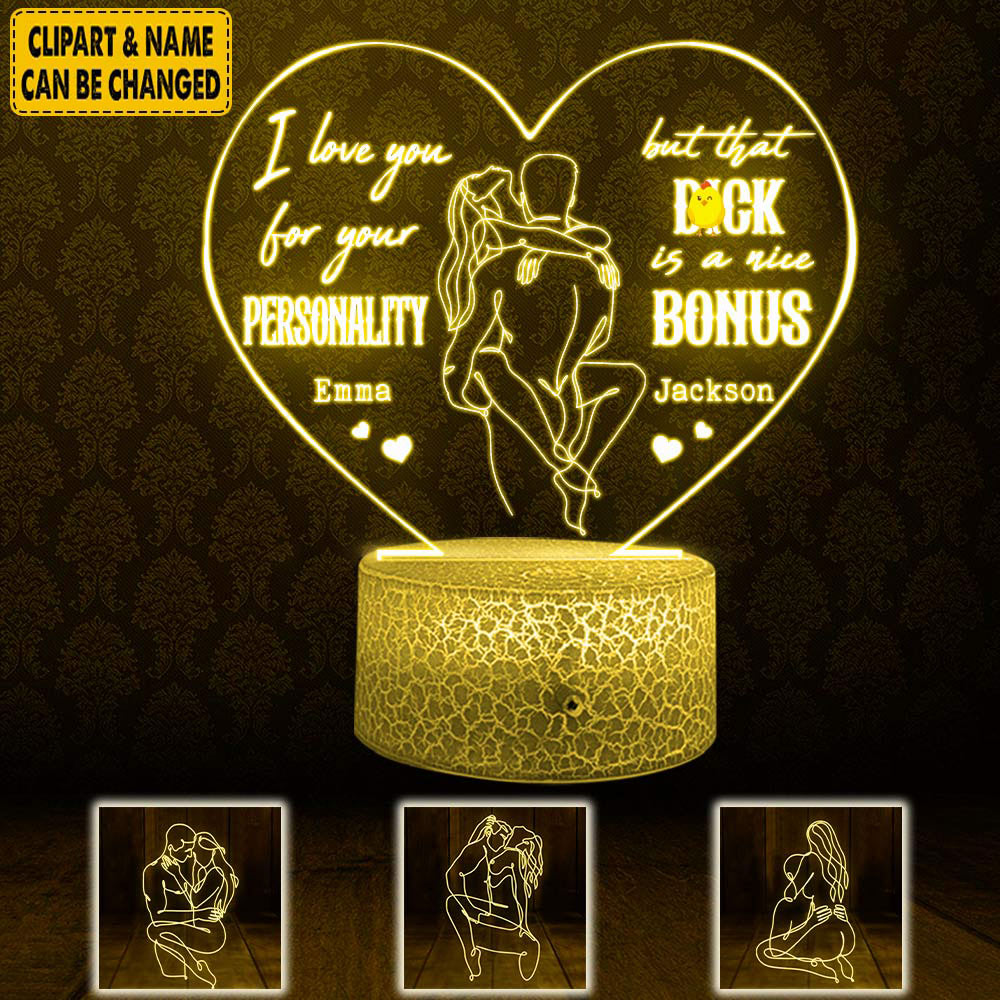 Personalized 3D Led Light Gift For Girlfriend Boyfriend Husband Wife - Custom Night Light Valentines Day Gift
