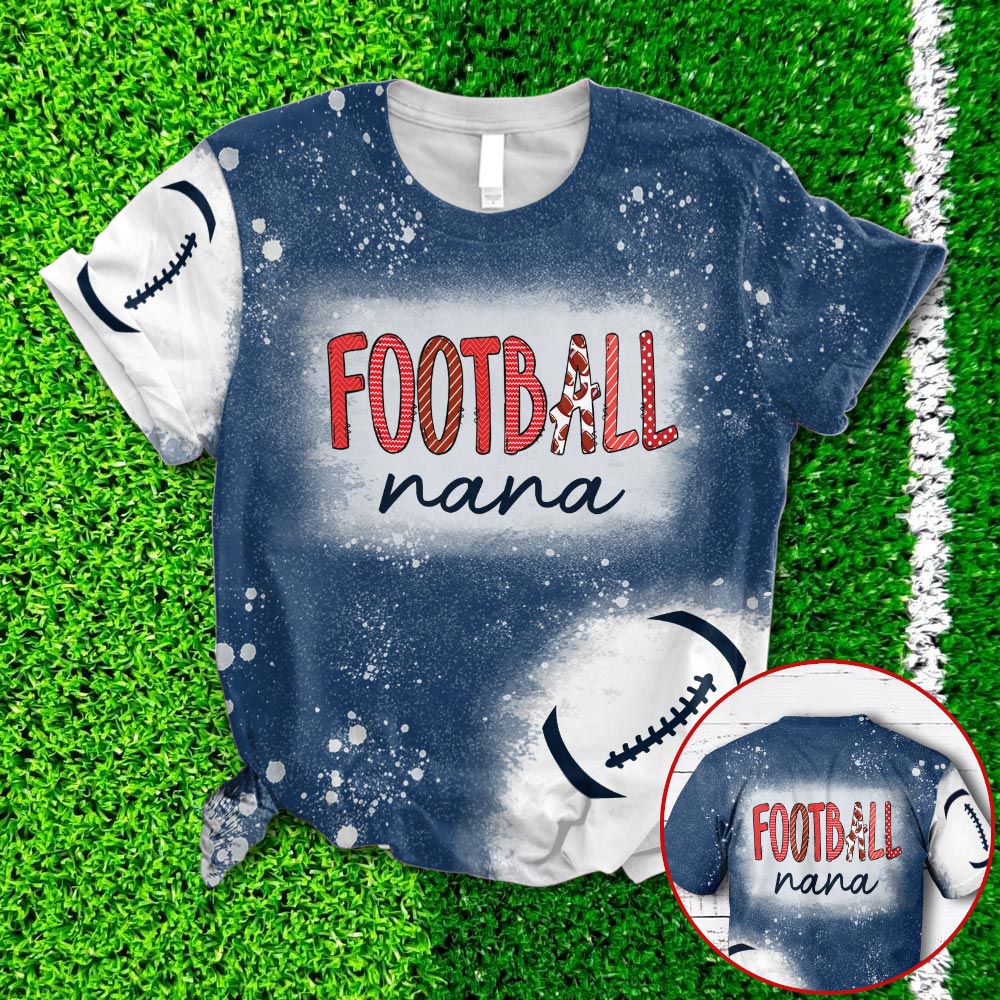 Personalized Football Mama And Grandma Printed Bleach All Over Print Shirts, 3D Hoodie, Sweatshirt, Shirt And Polo For Mom And Grandma