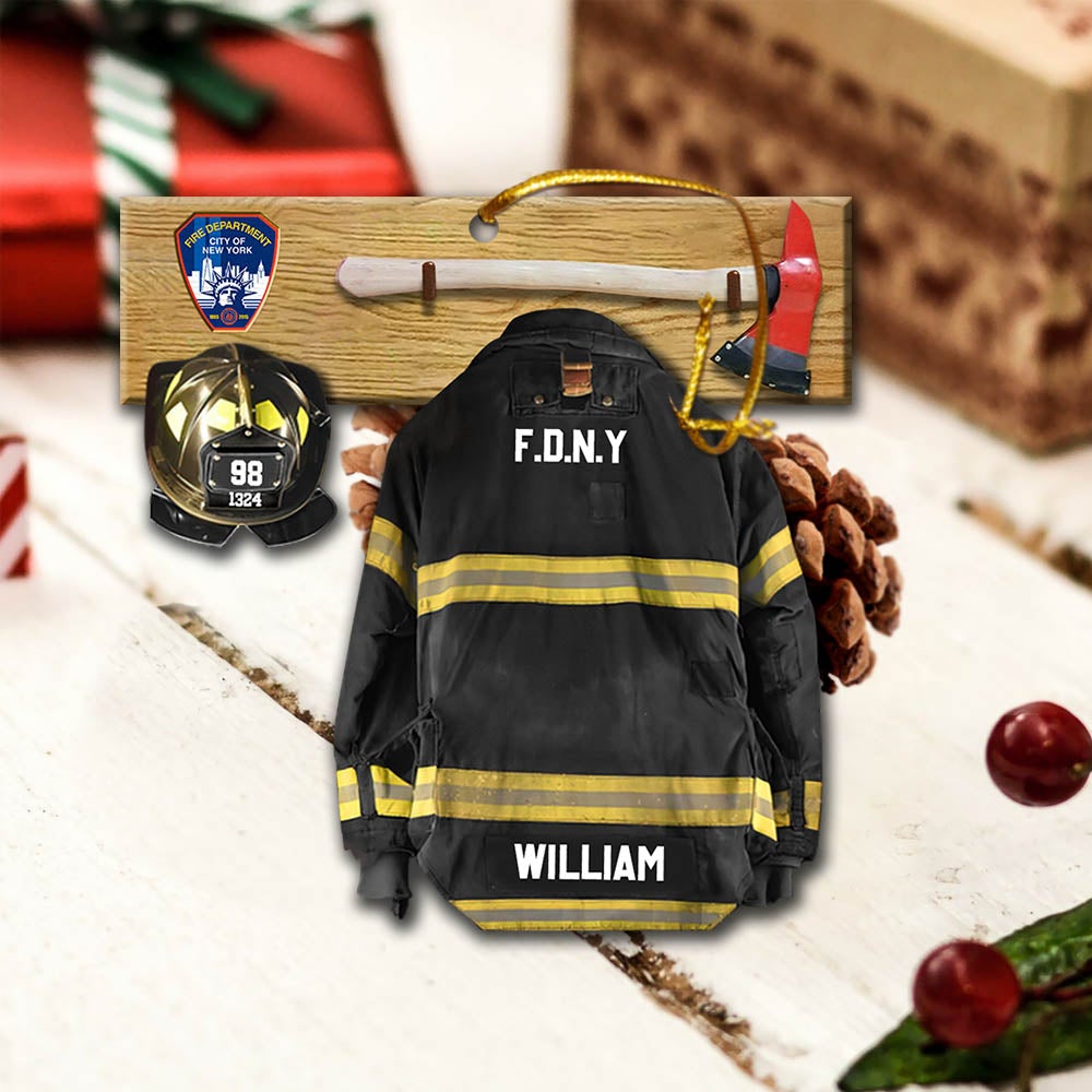 Personalized Ornament Gifts For Firefighter Armor And Name Can Be Changed