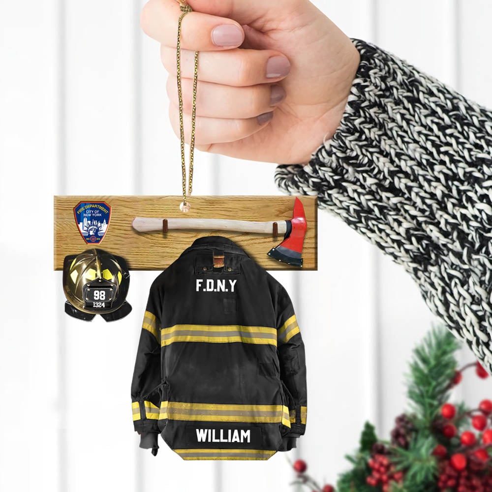 Personalized Ornament Gifts For Firefighter Armor And Name Can Be Changed