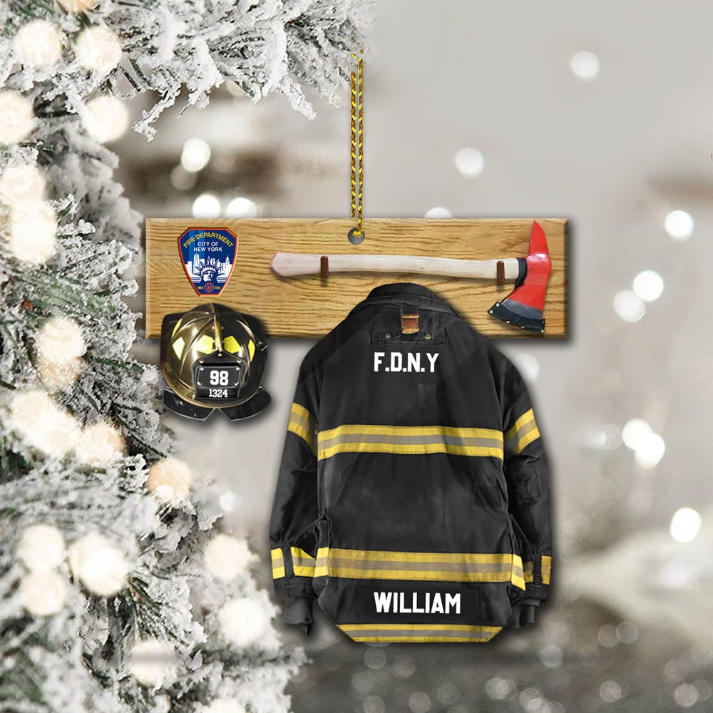 Personalized Ornament Gifts For Firefighter Armor And Name Can Be Changed