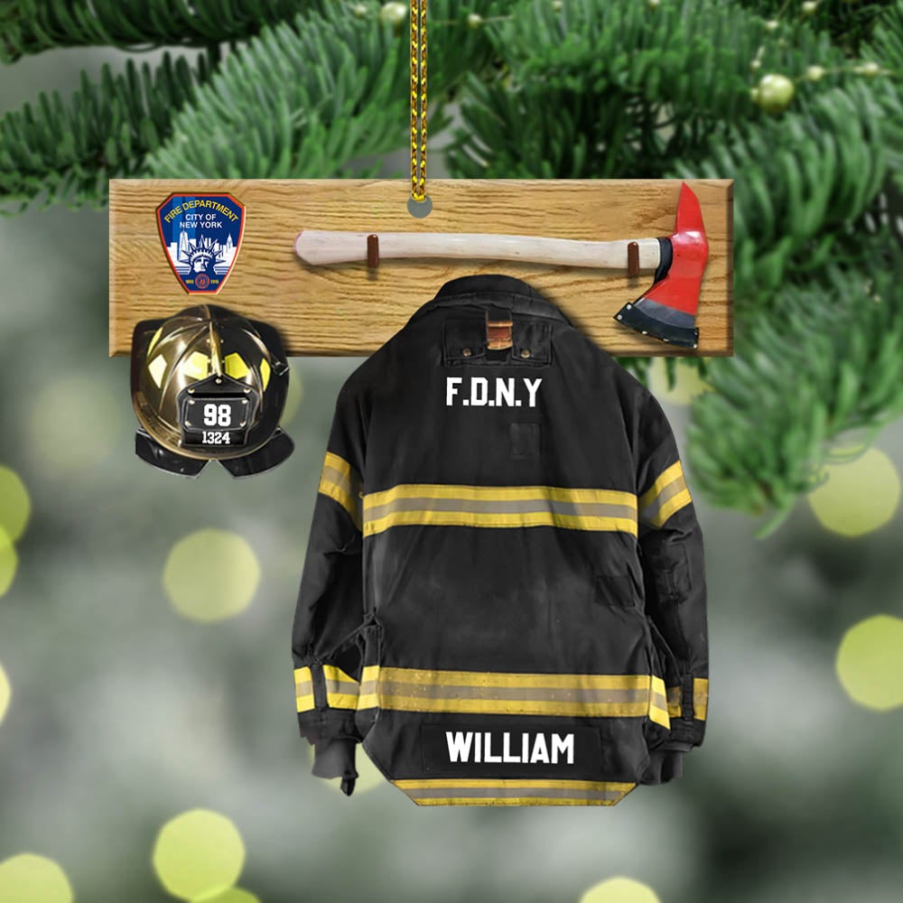 Personalized Ornament Gifts For Firefighter Armor And Name Can Be Changed