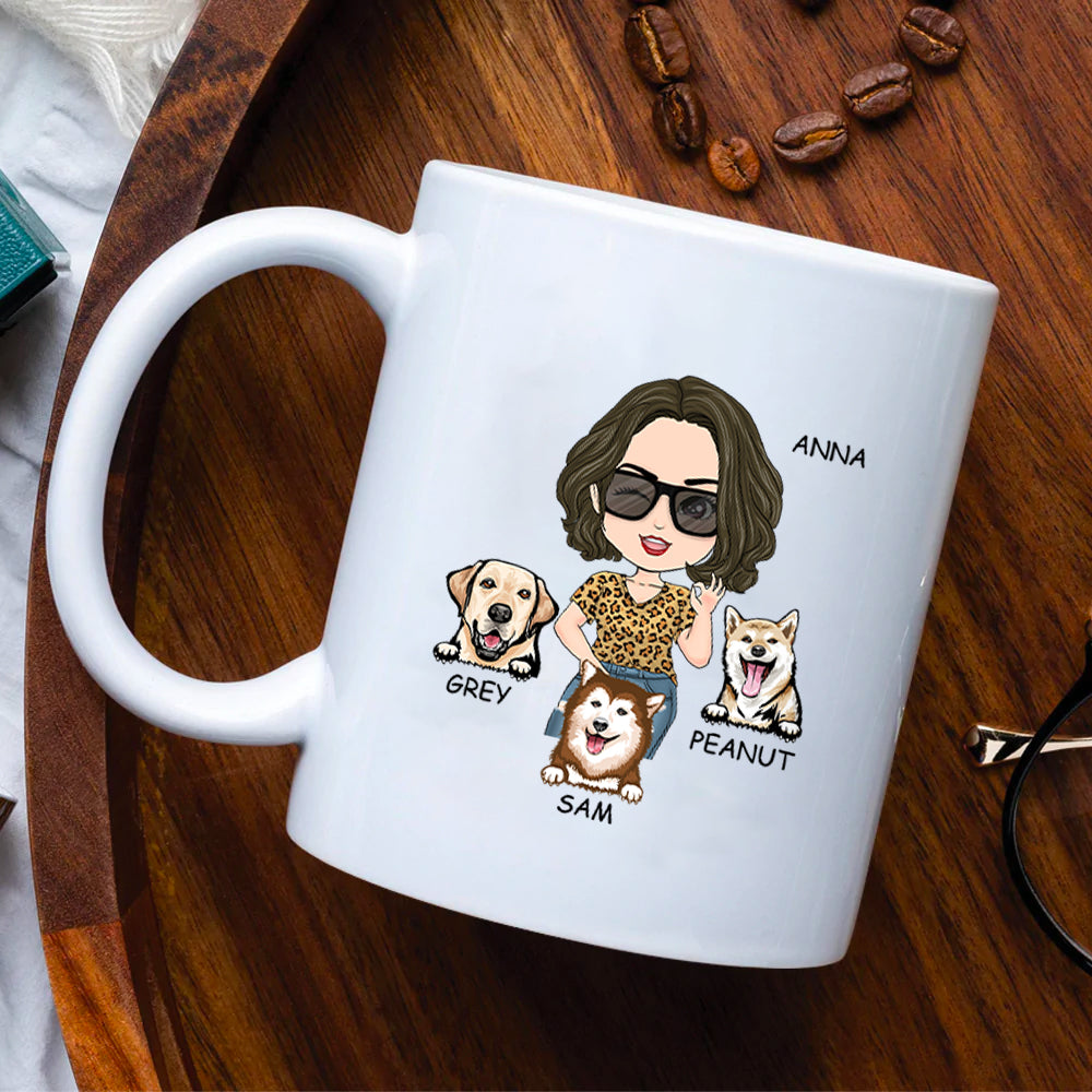 Dog Mama - Personalized Mug For Dog Mom Custom Name