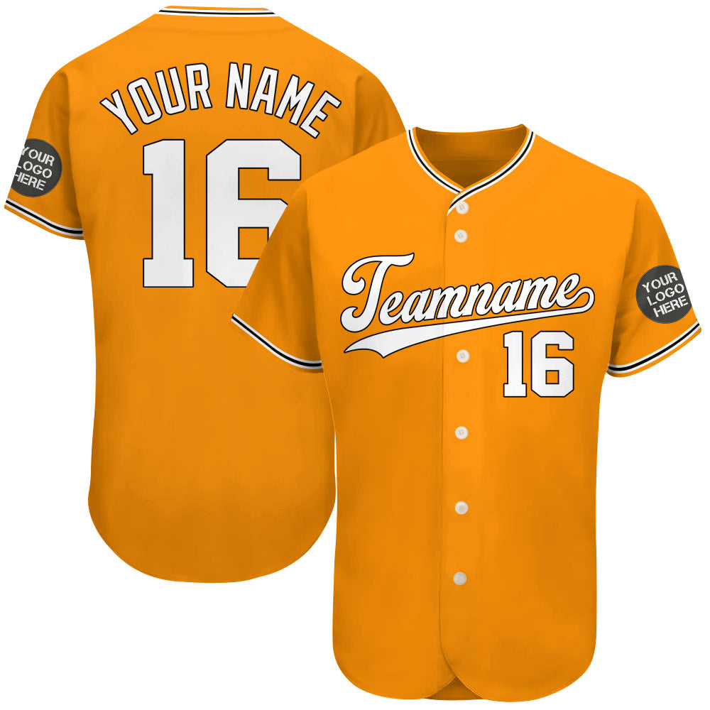 Custom Logo Name Number Orange Baseball Jersey Vr4