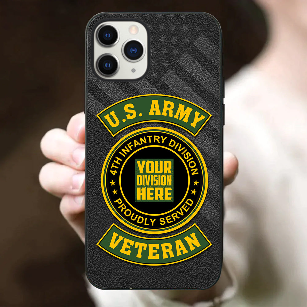 Personalized Phone Case US Military Veteran Custom Branch Logo Division Gift For Veteran K1702