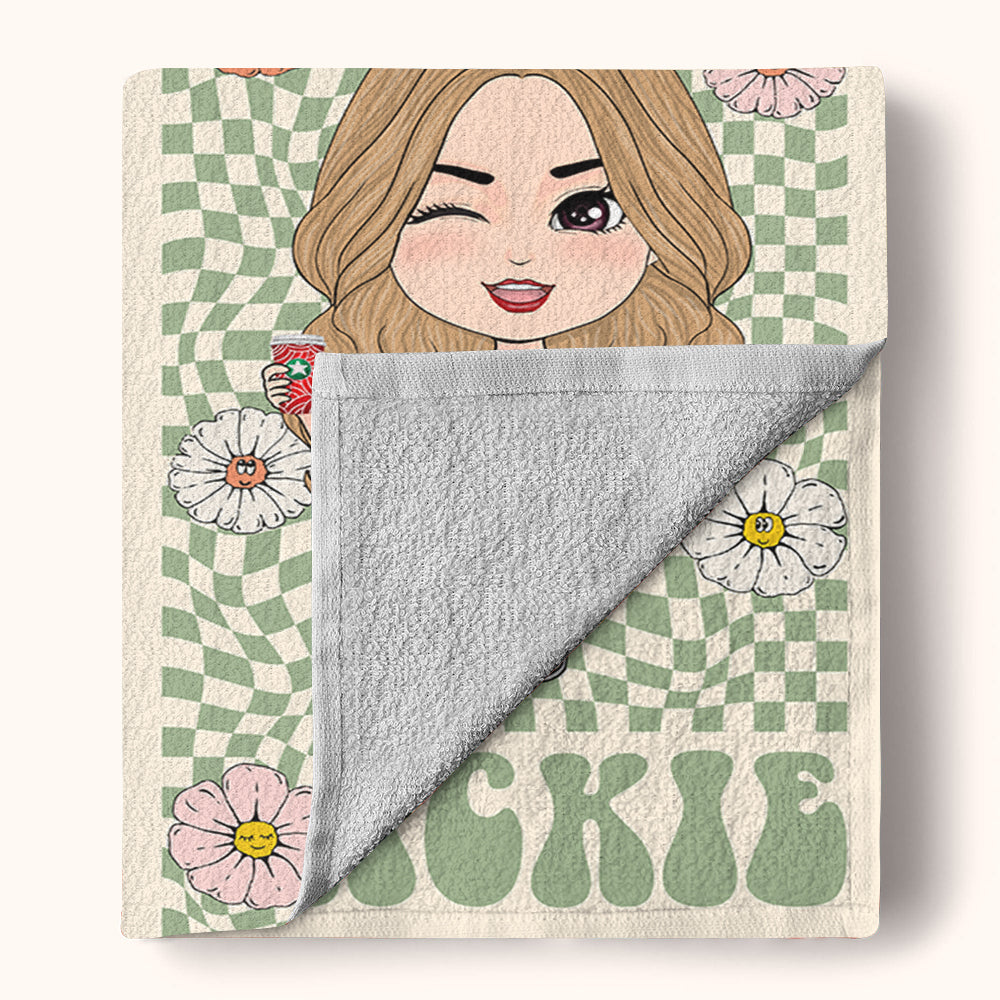 Girls Besties Custom Beach Towel Retro Flowers Style - Gift For Besties Sisters