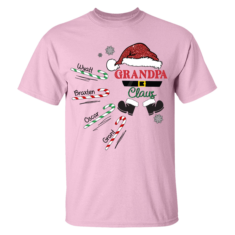 Papa Claus Candy Cane Winter Personalized Christmas Shirt Gift - Family Best Gifts For Christmas