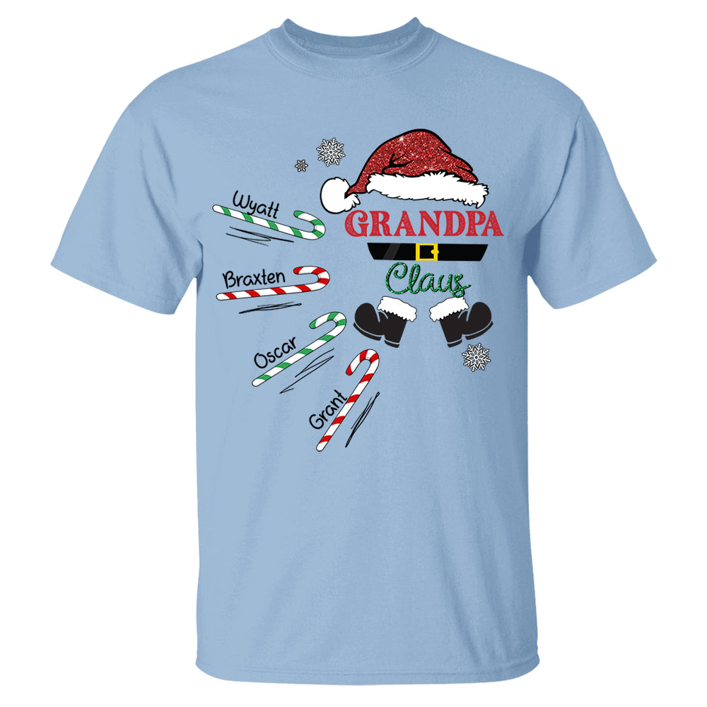 Papa Claus Candy Cane Winter Personalized Christmas Shirt Gift - Family Best Gifts For Christmas