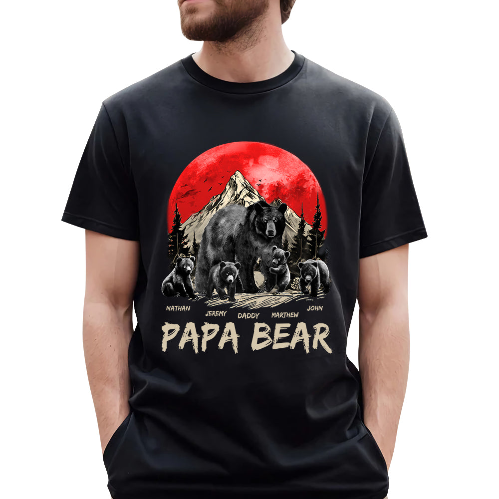 Papa Bear Personalized Shirt Gift For Grandpa & Dad - Father's Day & Birthday Gift