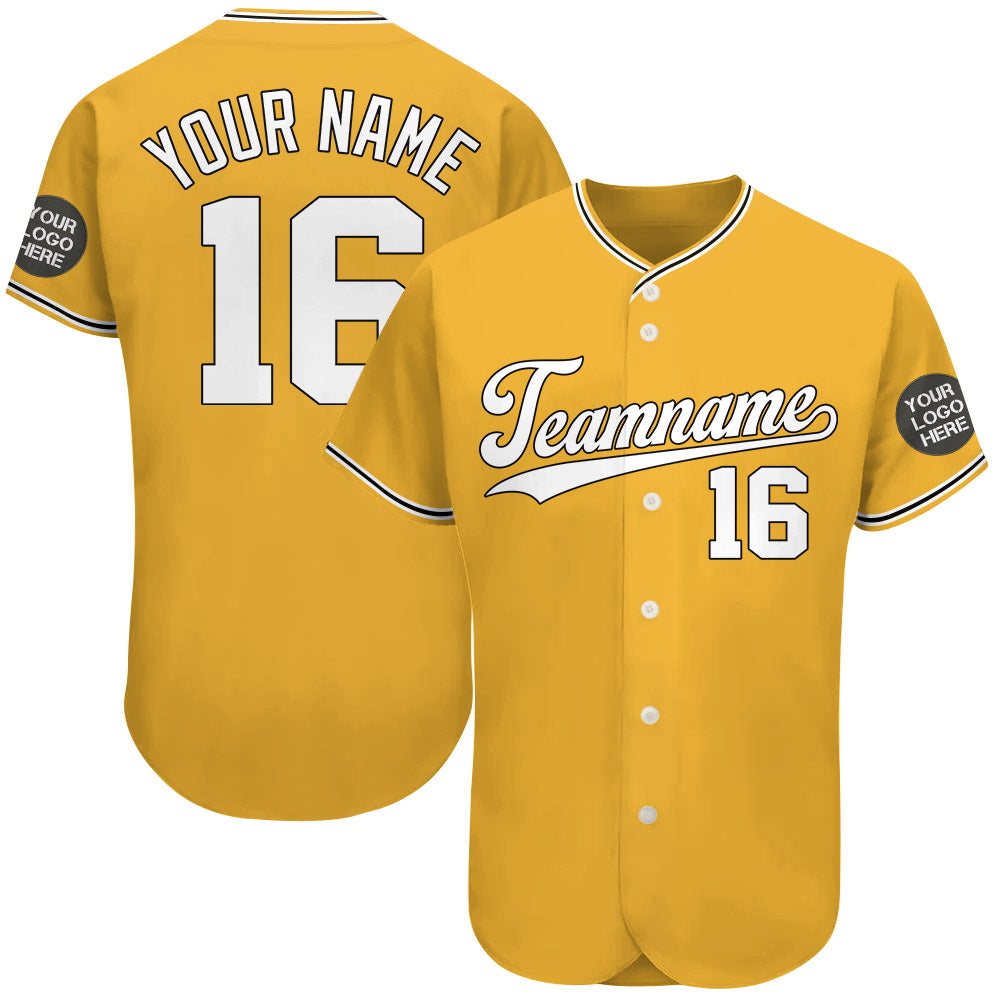 Custom Logo Name Number Gold Baseball Jersey Vr4