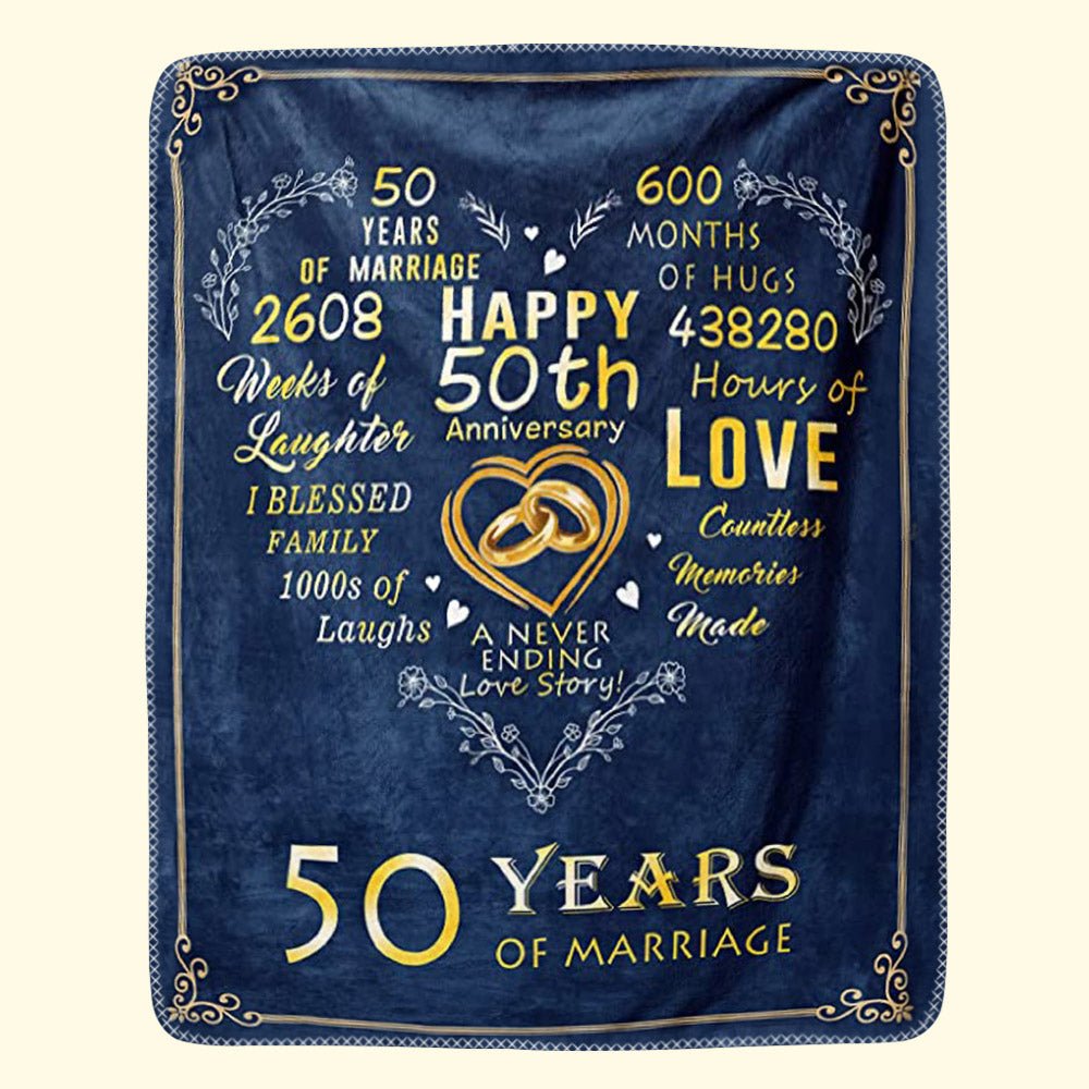 Custom 50Th Anniversary Blanket Gifts - 50Th Golden Wedding Anniversary Blanket