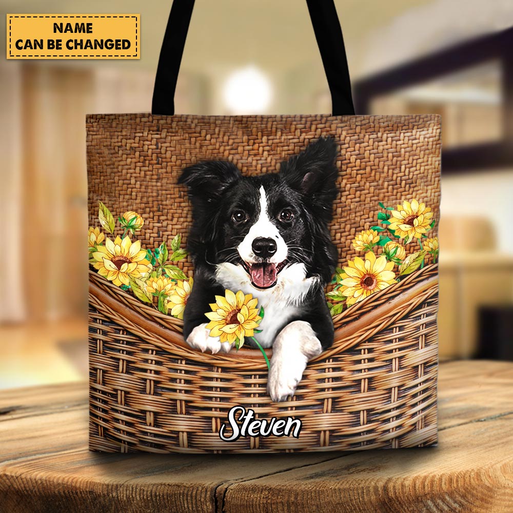 Personalized Border Collie Mom Coir Pattern 3D All Over Print Tote Bag For Dog Mom