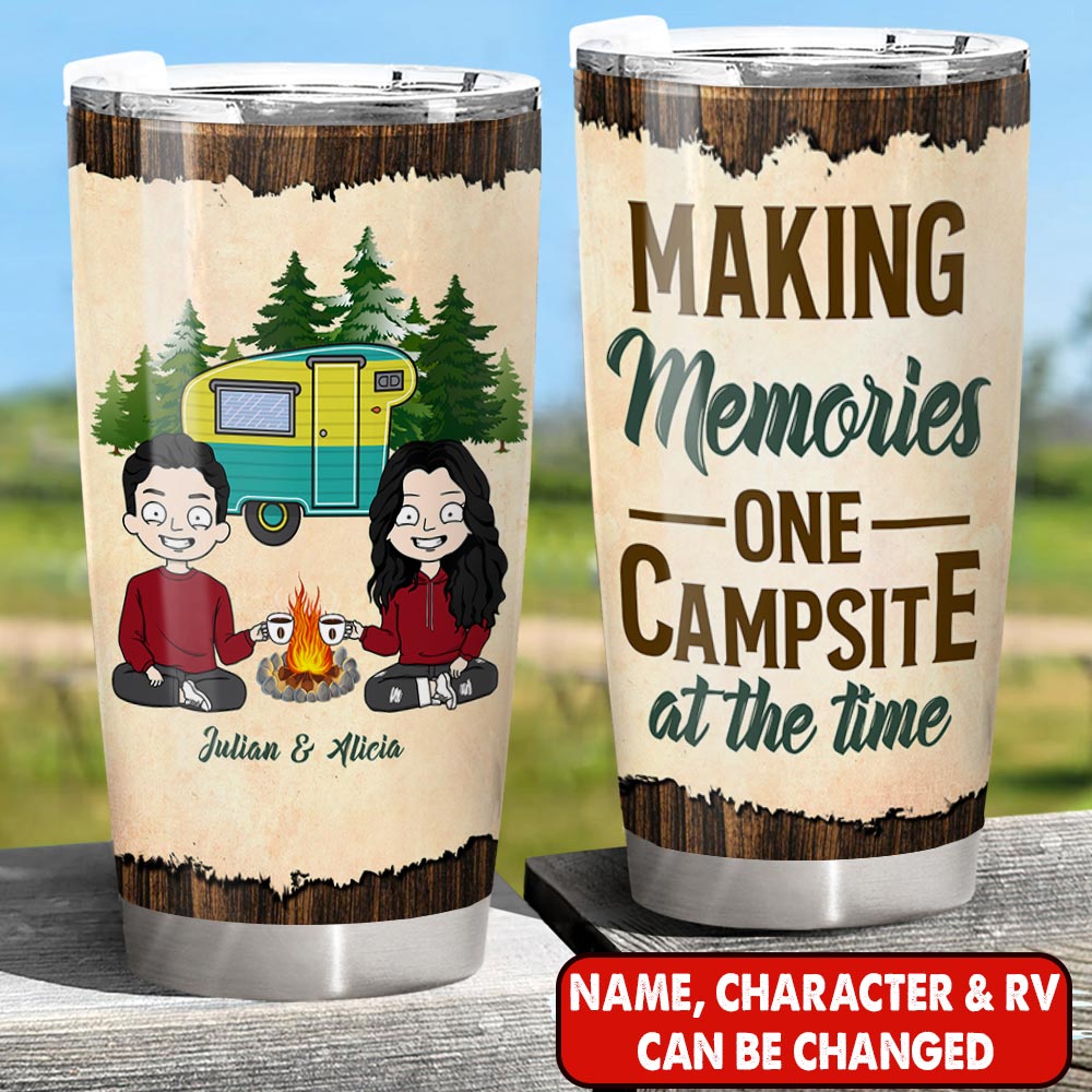 Personalized Couple Camping Tumbler Making Memories One Campsite At A Time Couple Tumbler