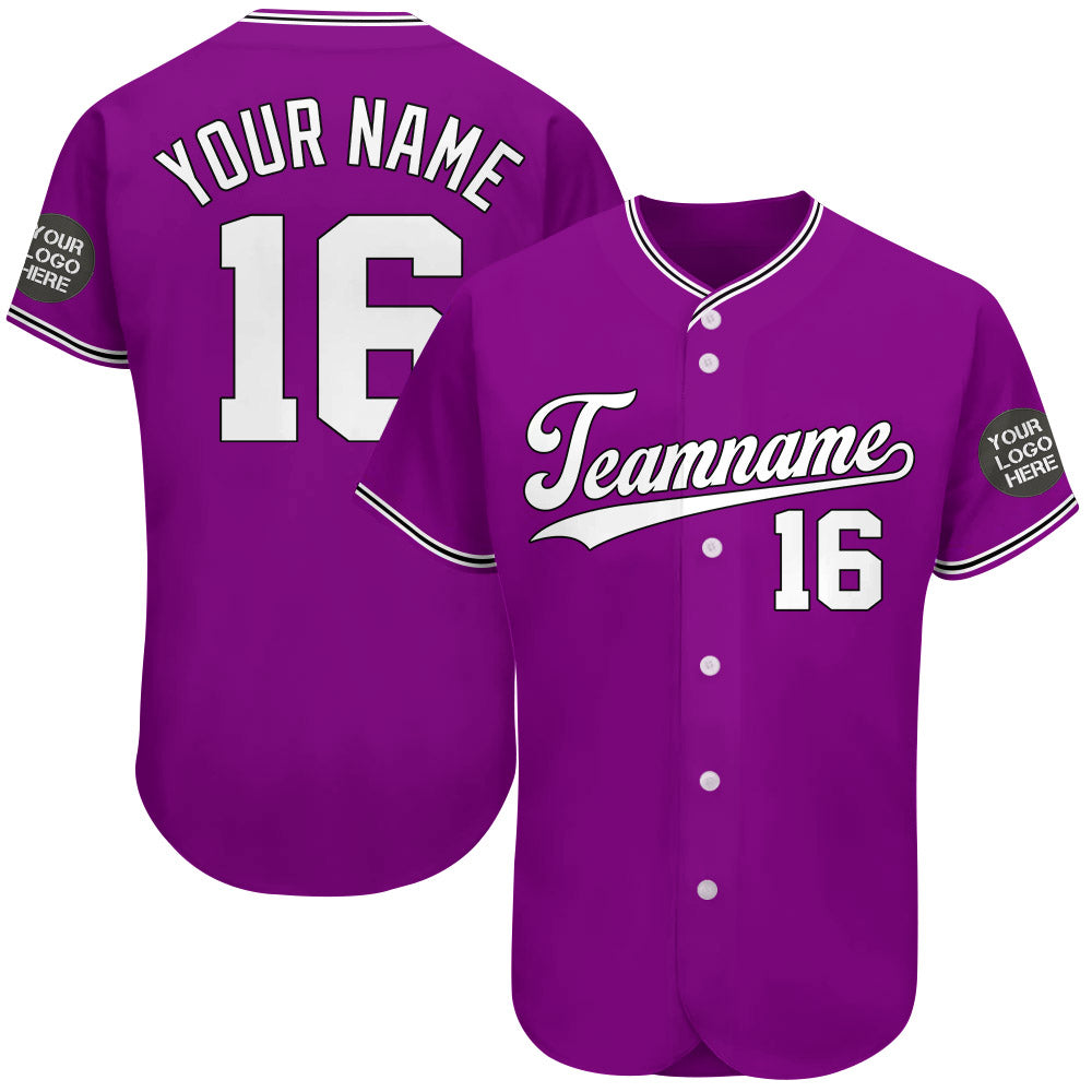 Custom Logo Name Number Purple Baseball Jersey Vr4