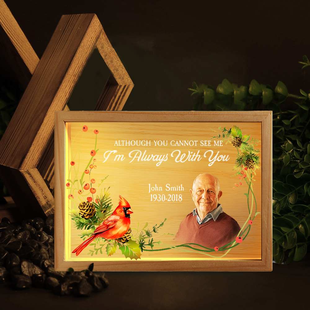I'm Always With You Cardinal Bird - Personalized Photo Frame Light Box