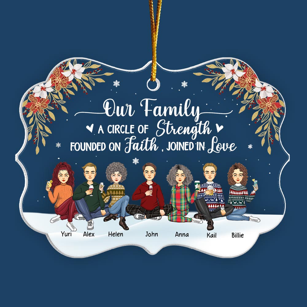 Our Family Is A Circle of Strength Personalized Acrylic Ornament