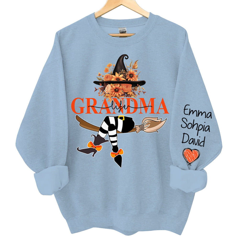 Grandma Life Halloween Autumn Personalized Sweatshirt