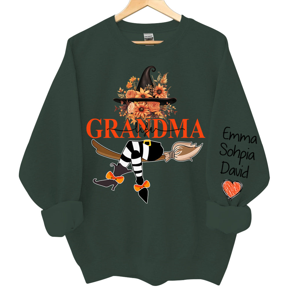 Grandma Life Halloween Autumn Personalized Sweatshirt