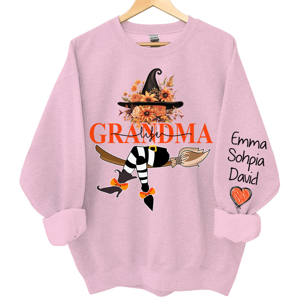 Grandma Life Halloween Autumn Personalized Sweatshirt