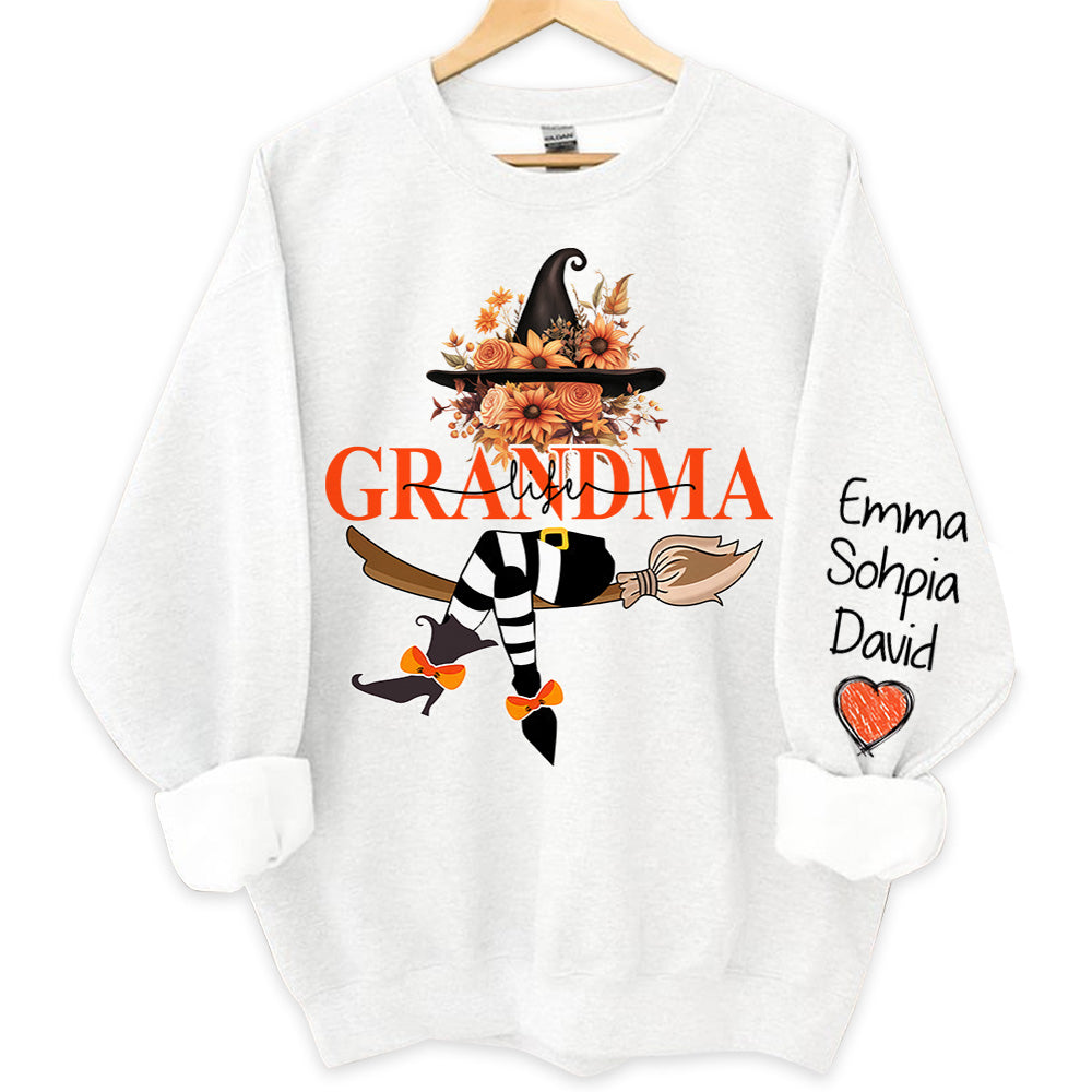 Grandma Life Halloween Autumn Personalized Sweatshirt