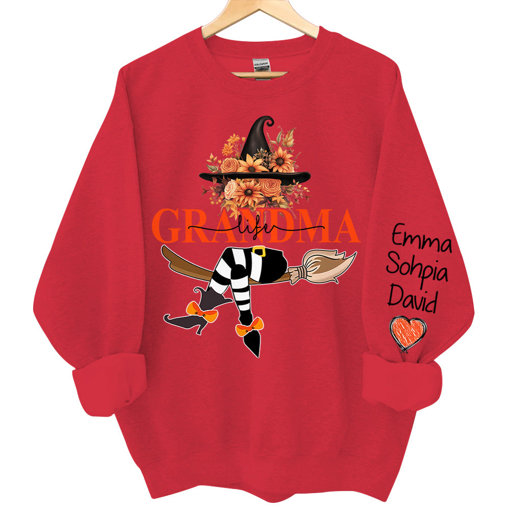 Grandma Life Halloween Autumn Personalized Sweatshirt