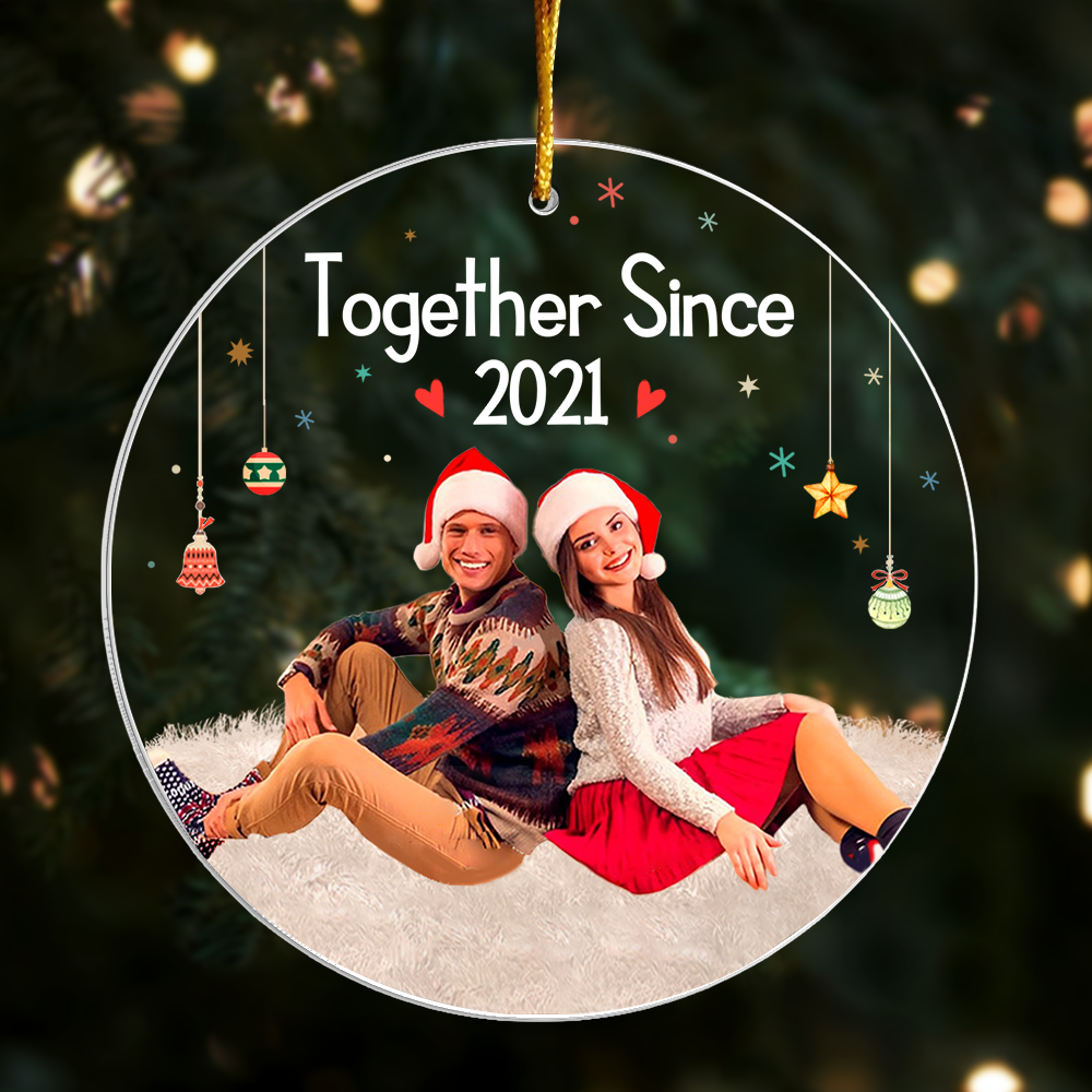 Together Sine Personalized Circle Acrylic Ornament Custom Photo
