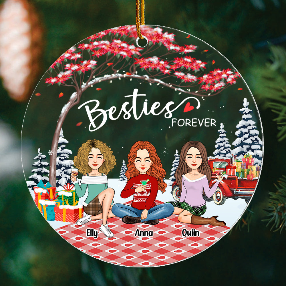 Besties forever Personalized Besties Forever Christmas Acrylic Ornament