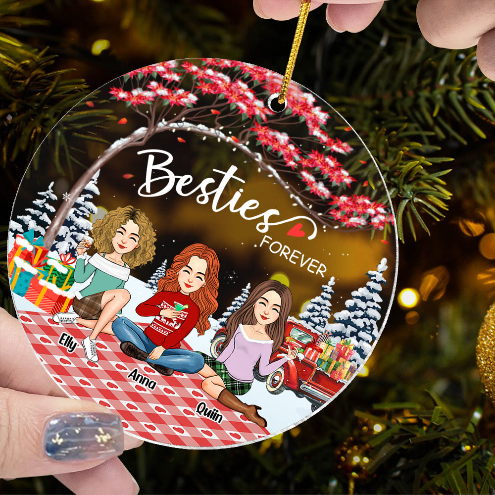 Besties forever Personalized Besties Forever Christmas Acrylic Ornament
