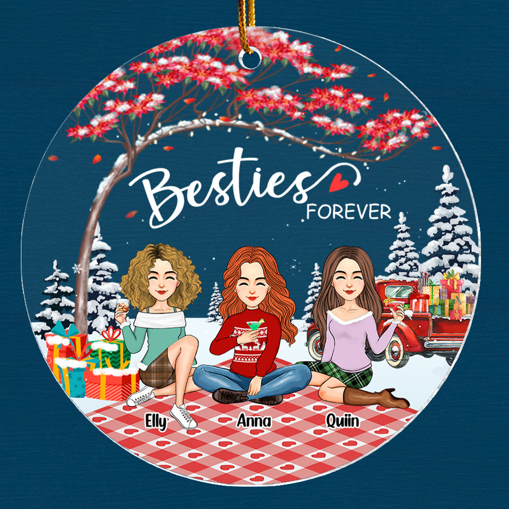 Besties forever Personalized Besties Forever Christmas Acrylic Ornament
