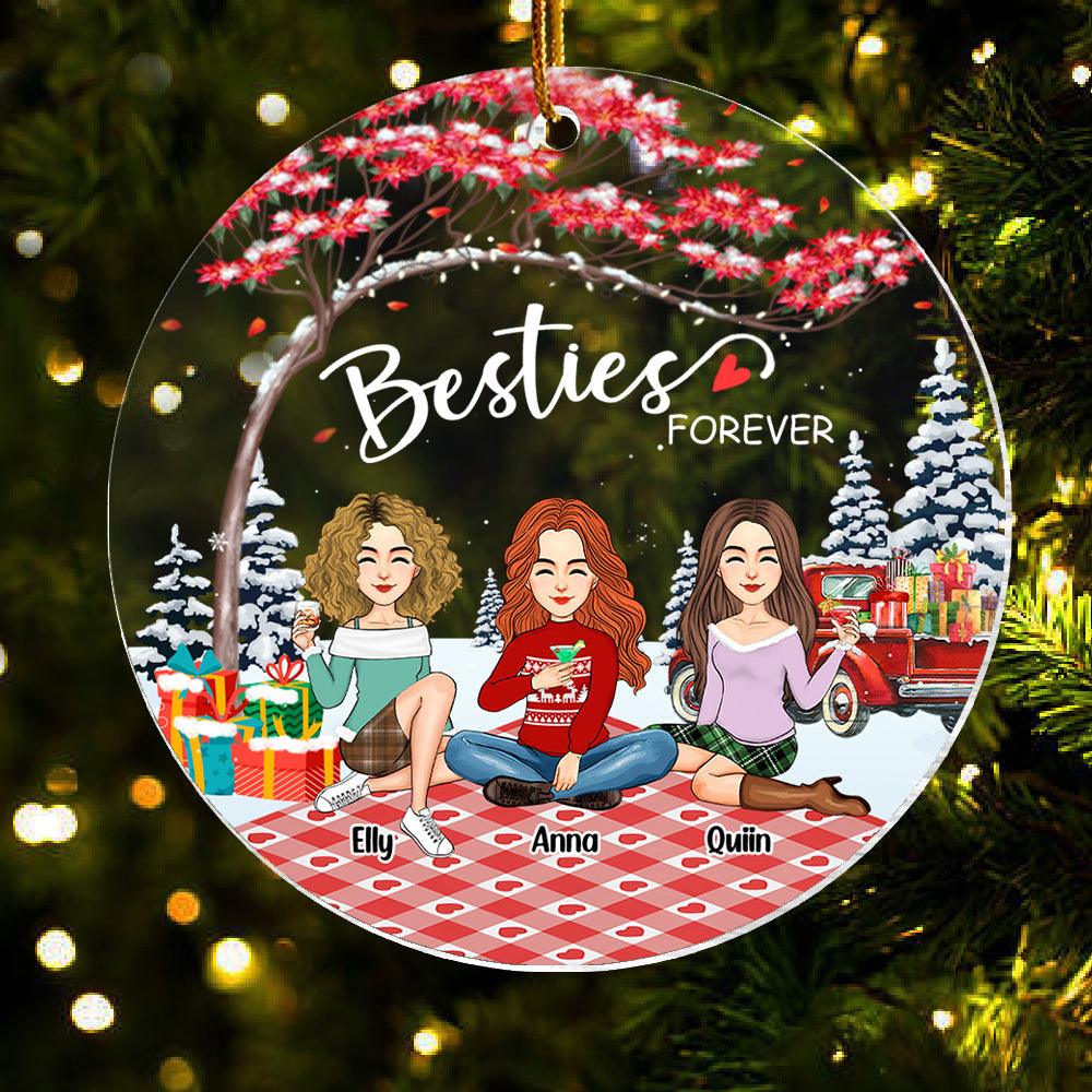 Besties forever Personalized Besties Forever Christmas Acrylic Ornament