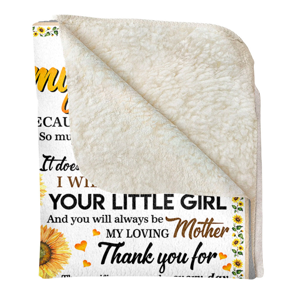 To My Mom I Am Because You Are Sunflower Blanket For Mom From Daughter