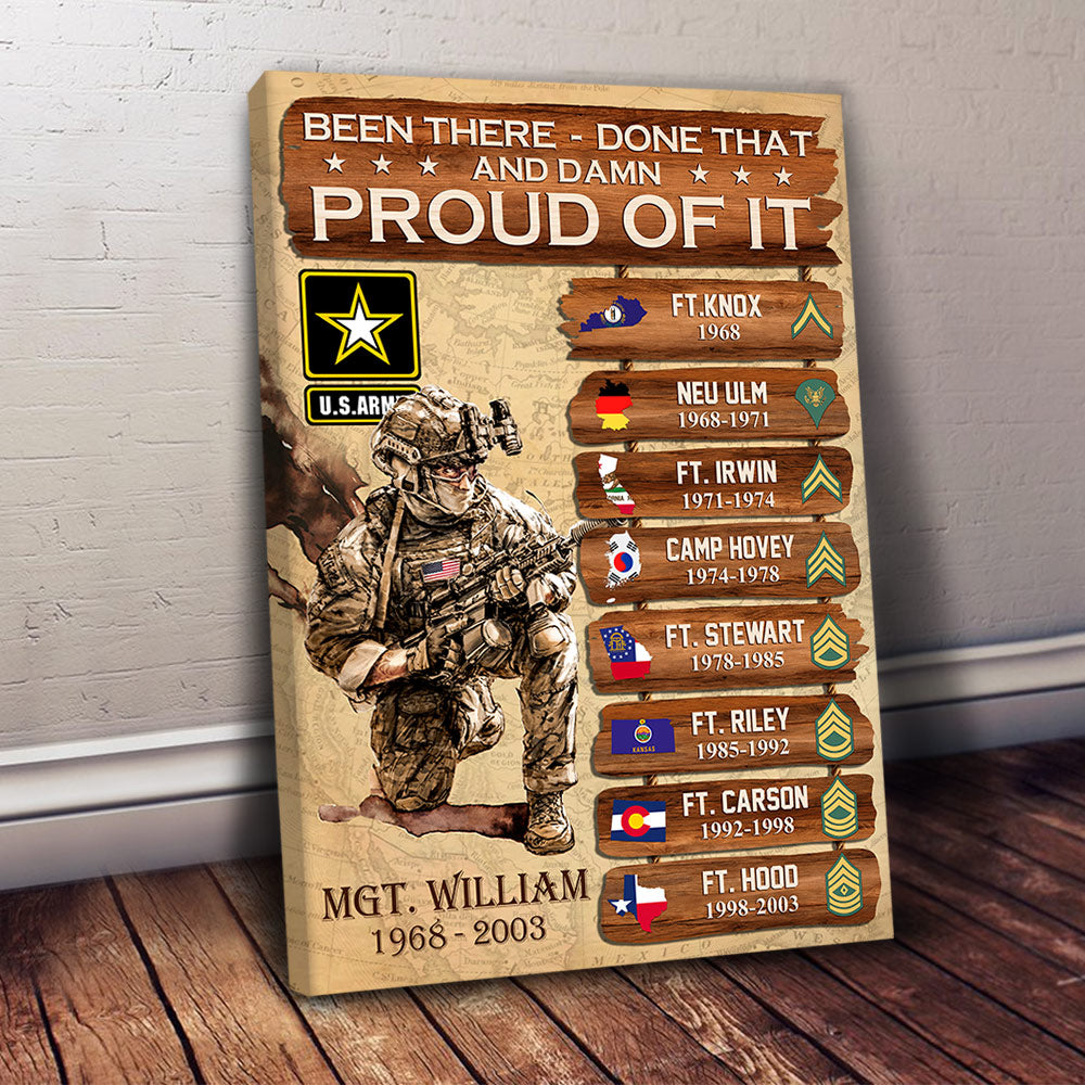 Been There Done That And Damn Proud Of It US Veteran World Tour Personalized Poster Canvas Gifts For Veteran H2511