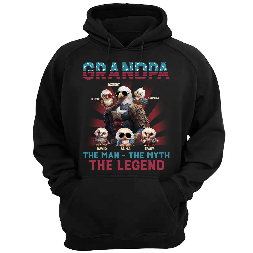 Papa America Eagle The Man The Myth The Legend Personalized Patriotic Bald Eagle Shirt