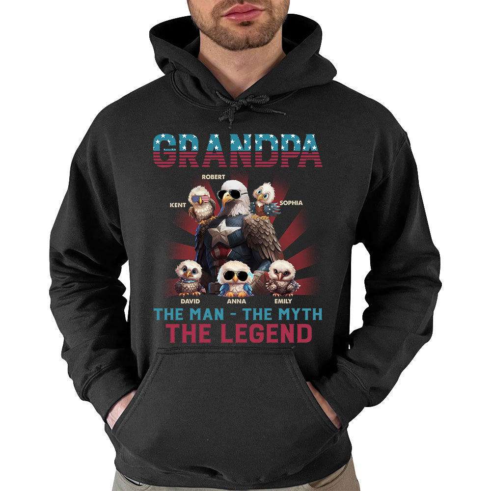 Papa America Eagle The Man The Myth The Legend Personalized Patriotic Bald Eagle Shirt