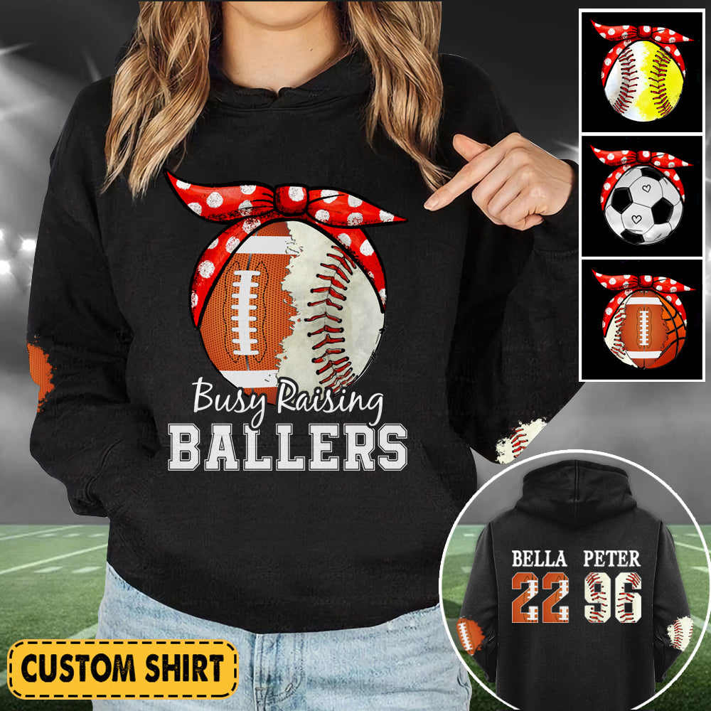 Personalized Shirt Busy Raising Baller Sport Mom All Over Print K1702