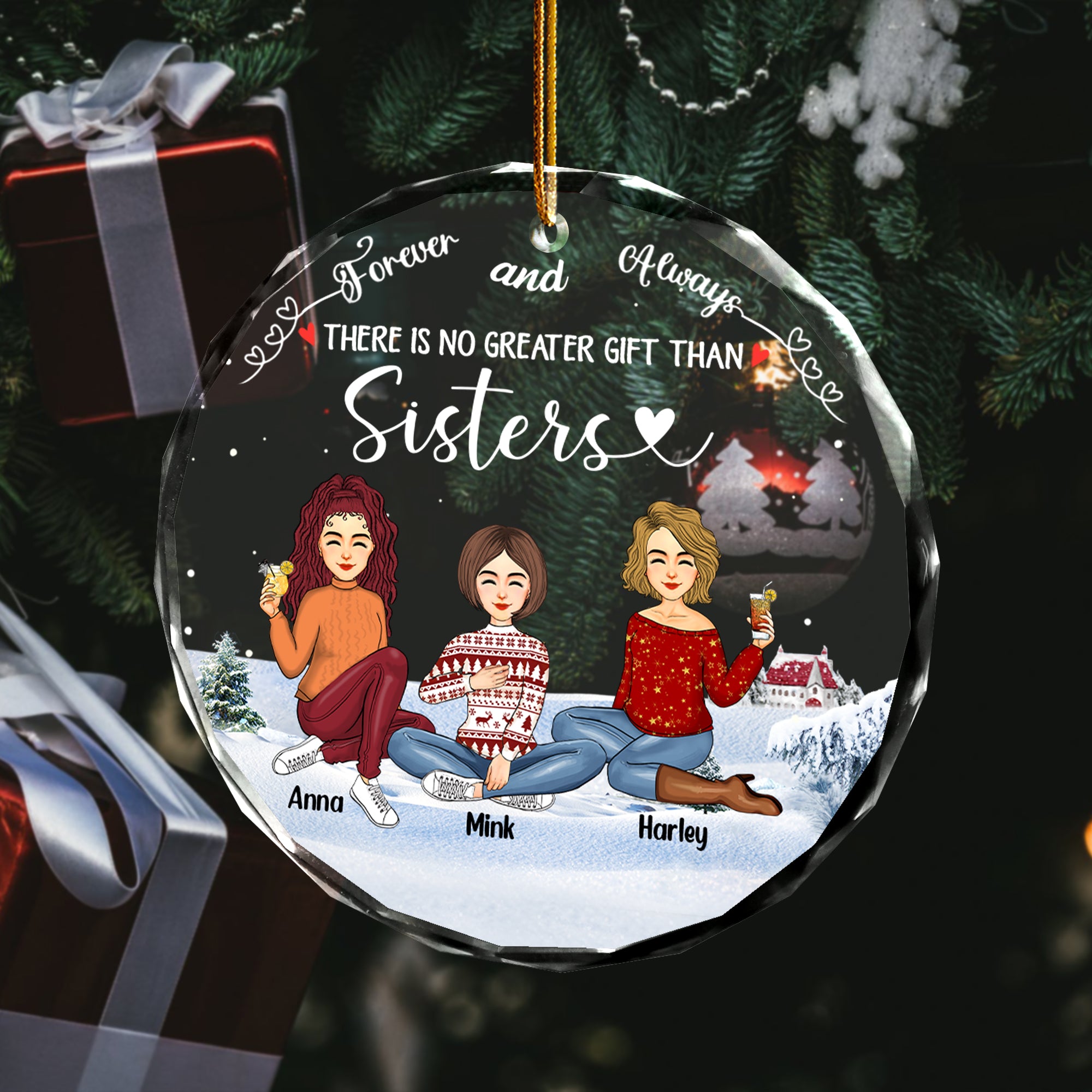 Luxury Ornament There’s No Greater Gift Than Friendship - Personalized Glass Ornament