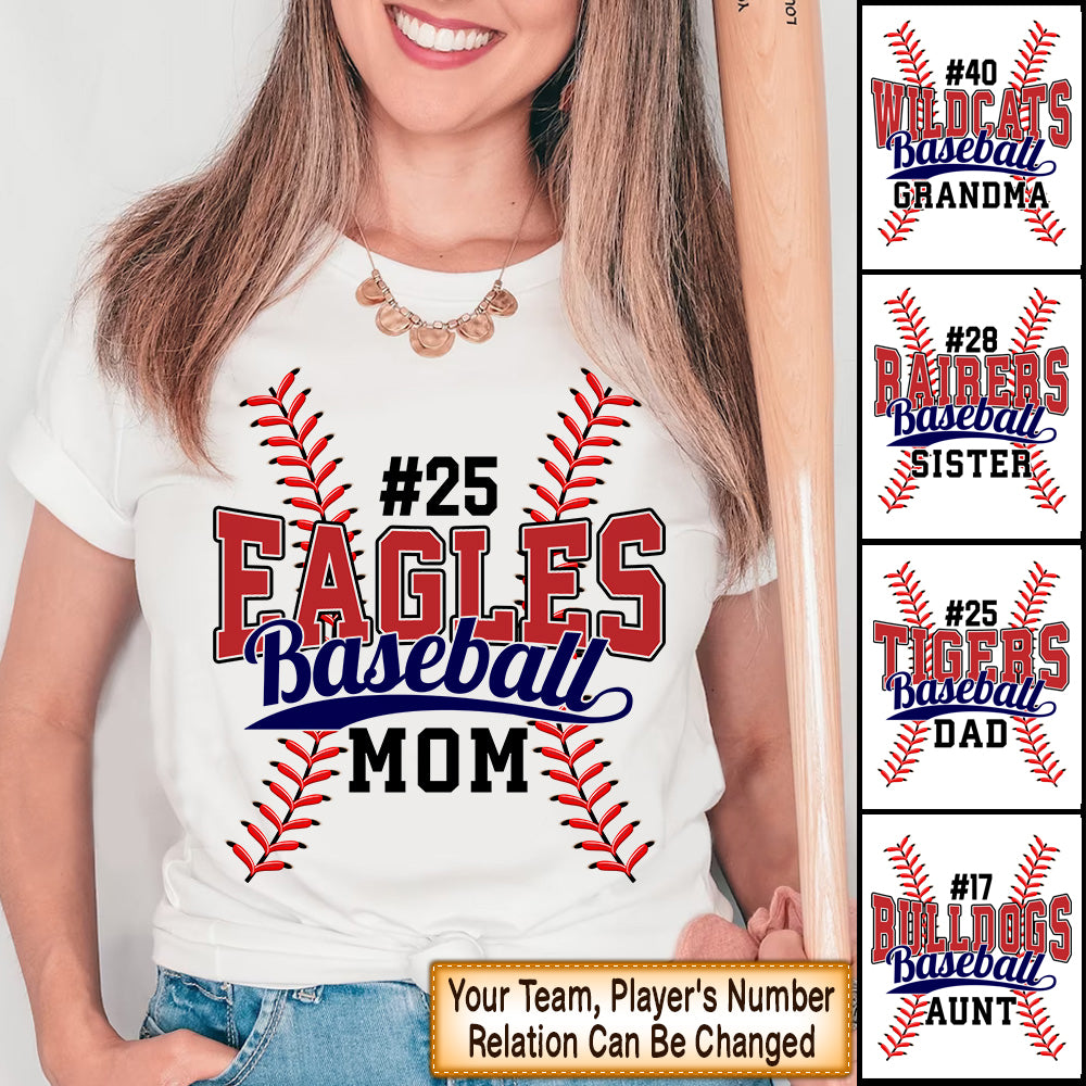 Personalized T-Shirt Baseball Custom Your Team Baseball Laces Your Team Your Colors Your Players Number Shirt K1702