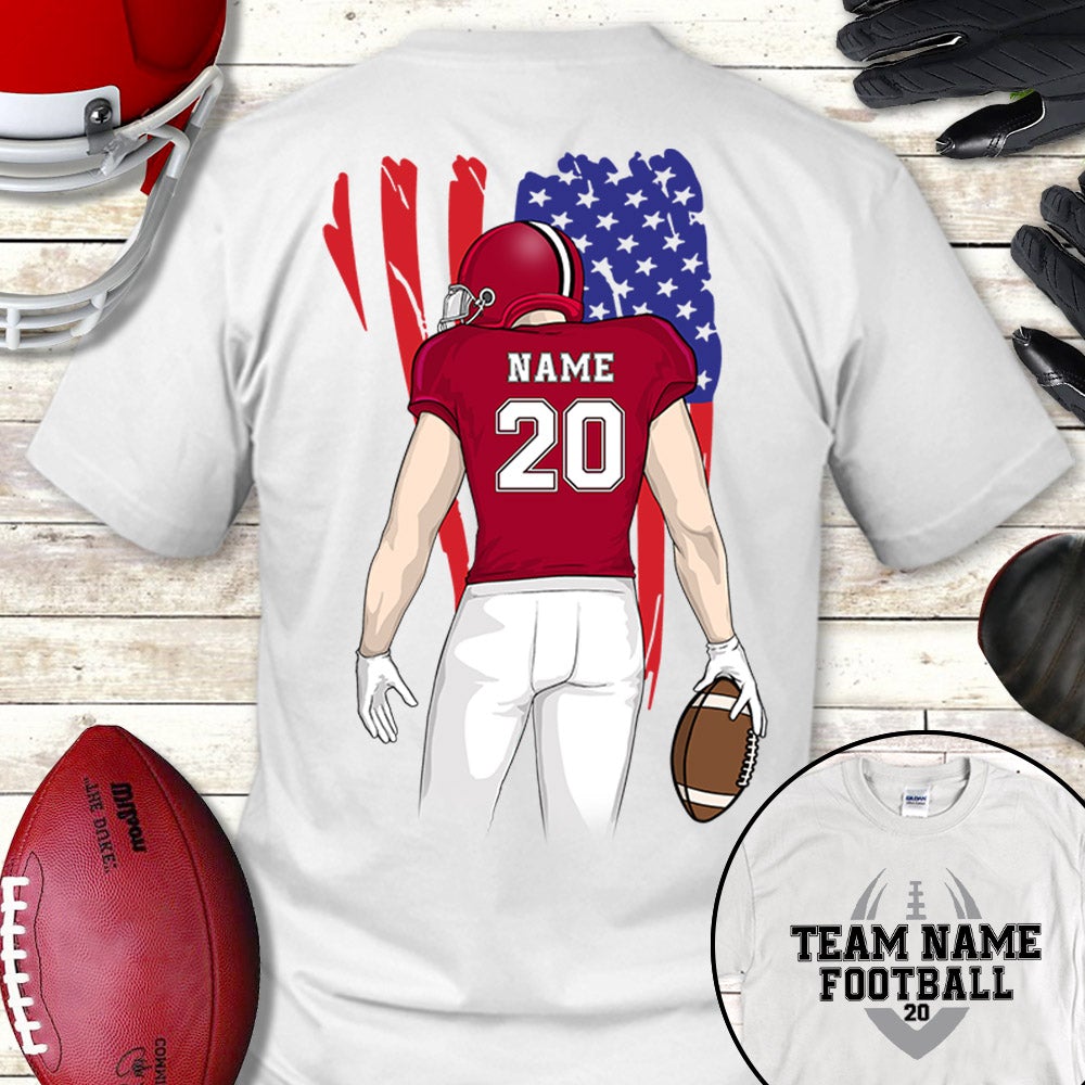 Personalized American Football Mom Shirt Custom Footbal Player Name And Number Shirt