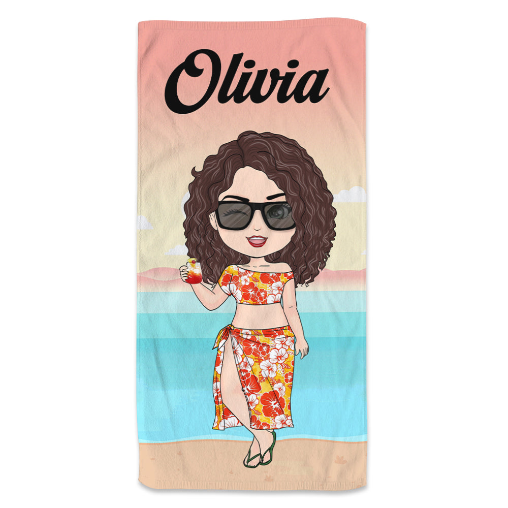 Girls Custom Beach Towel - Gift For Besties Best Friends Sisters