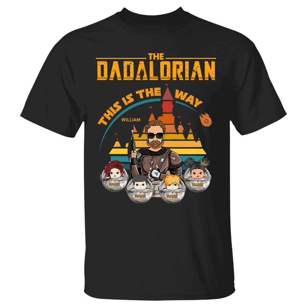 The Dadalorian This Is The Way - Personalized Shirt For Dad Custom Nickname With Kids Gift