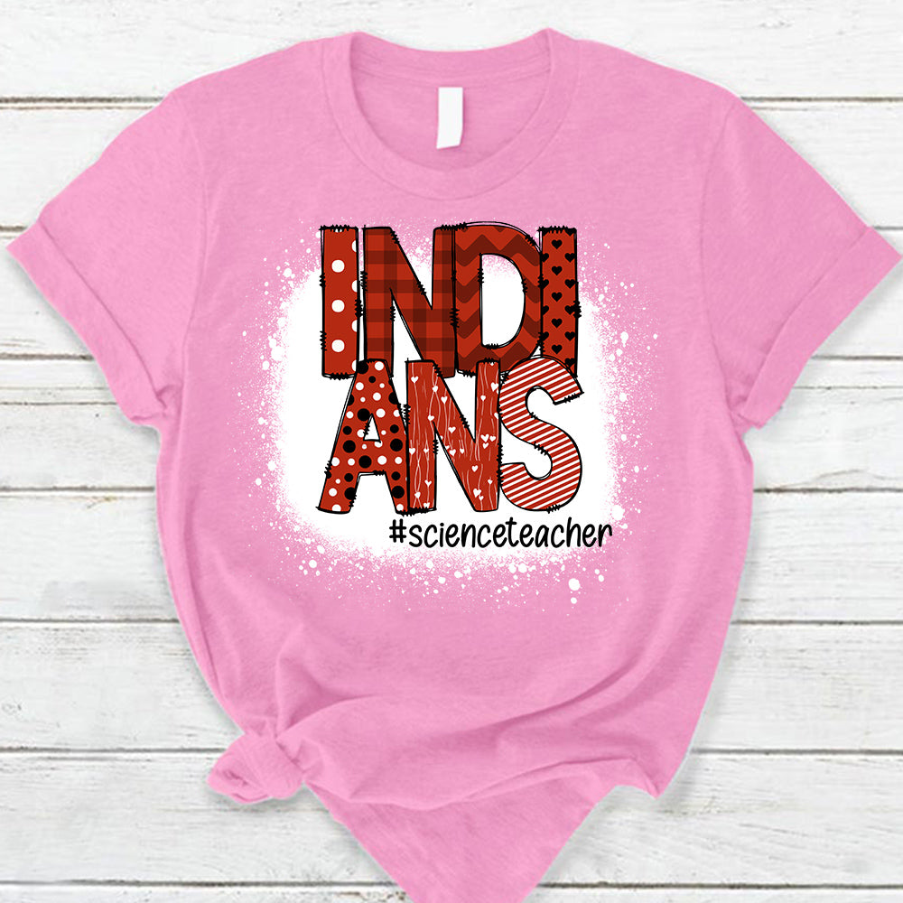 Personalized School Mascot Doodle Pattern T-Shirt For Teacher