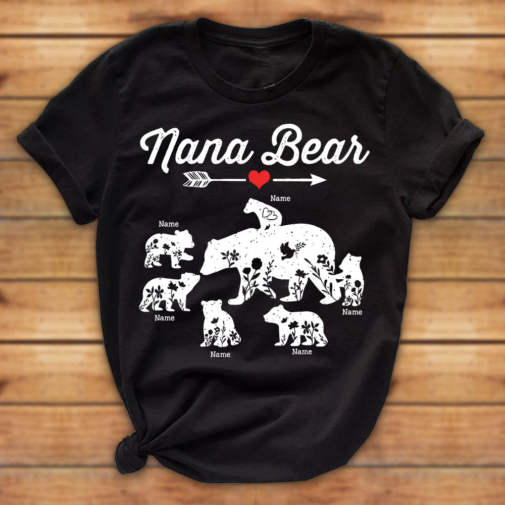 Personalized Nana Bear With Her Cute Bears Shirt For Grandma
