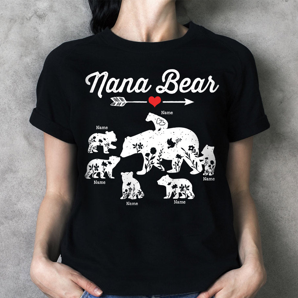 Personalized Nana Bear With Her Cute Bears Shirt For Grandma