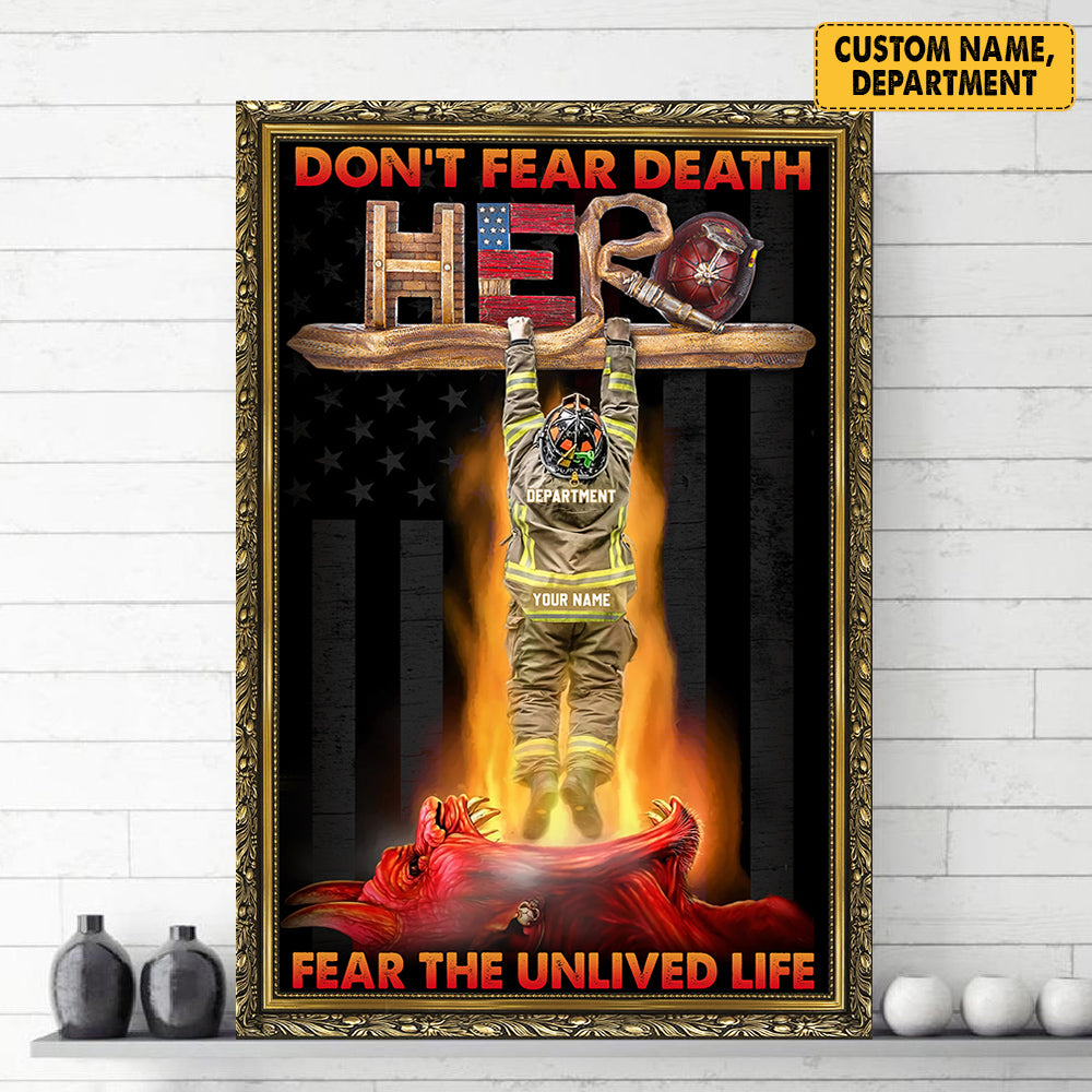 Personalized Canvas Everything Will Kill You So Choose Something Fun Custom Dept & Name Firefighter K1702