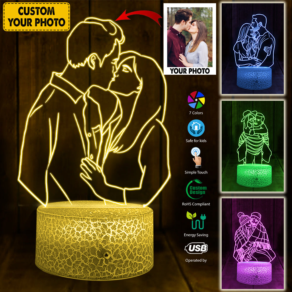 Personalized 3D Led Light For Girlfriend Boyfriend Husband Wife - Custom Your Photo Led Light - Valentine Day Gift For Couple