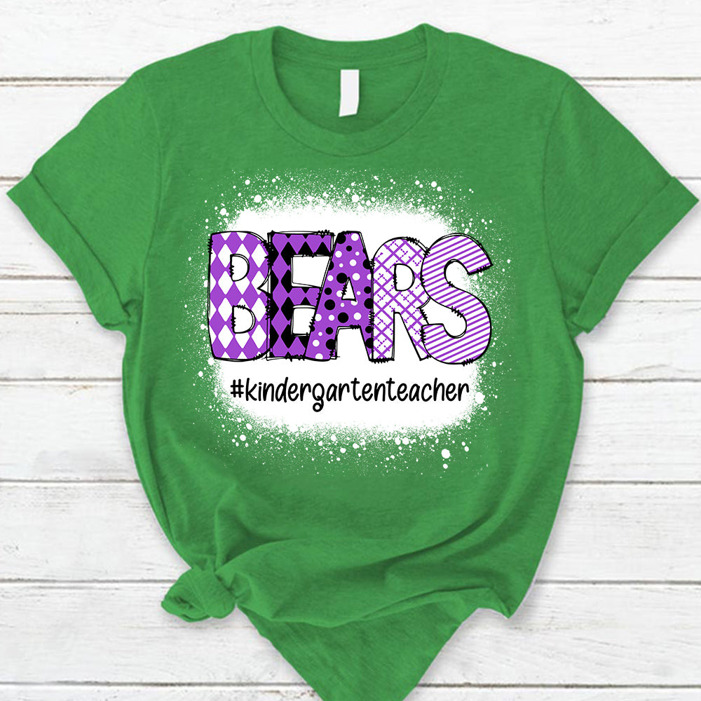 Personalized School Mascot Doodle Pattern T-Shirt For Teacher