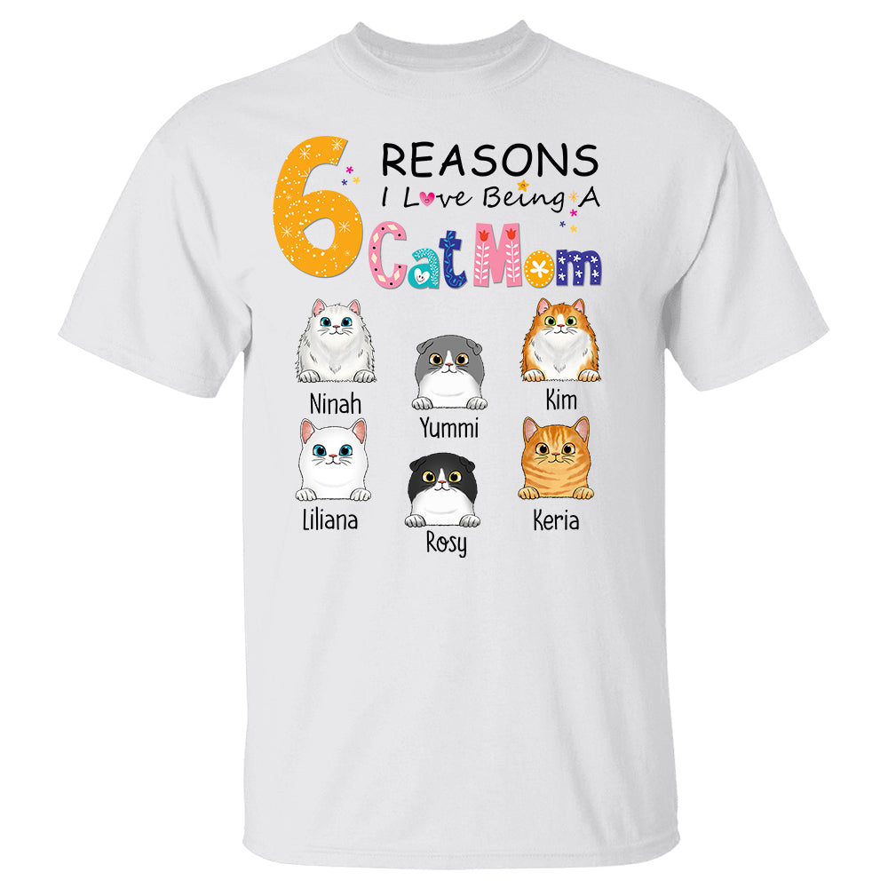 Reasons I Love Being A Cat Mom Personalized Shirt For Cat Mom Cat Lovers H2511